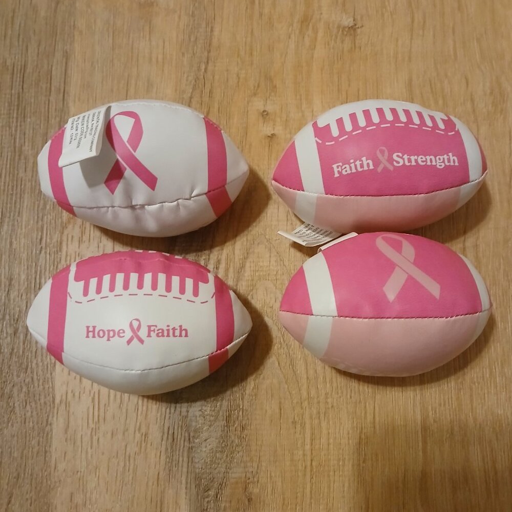 Breast Cancer Awareness set of four mini footballs